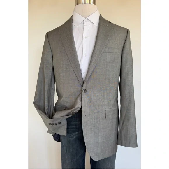 Jack Victor Mens Blazer Sport Coat Two Button Casual Jacket 44L Wool Suits